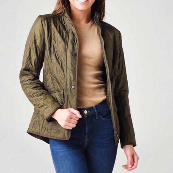 NWT Barbour Olive Cavalry Polarquilt jacket US 4/UK 8 FINAL PRICE REDUCTION - Picture 2 of 16